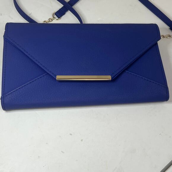 Crossbody Purse Dark Blue/Purple Faux Leather Safe Keeper with Gold Accents - Picture 9 of 12